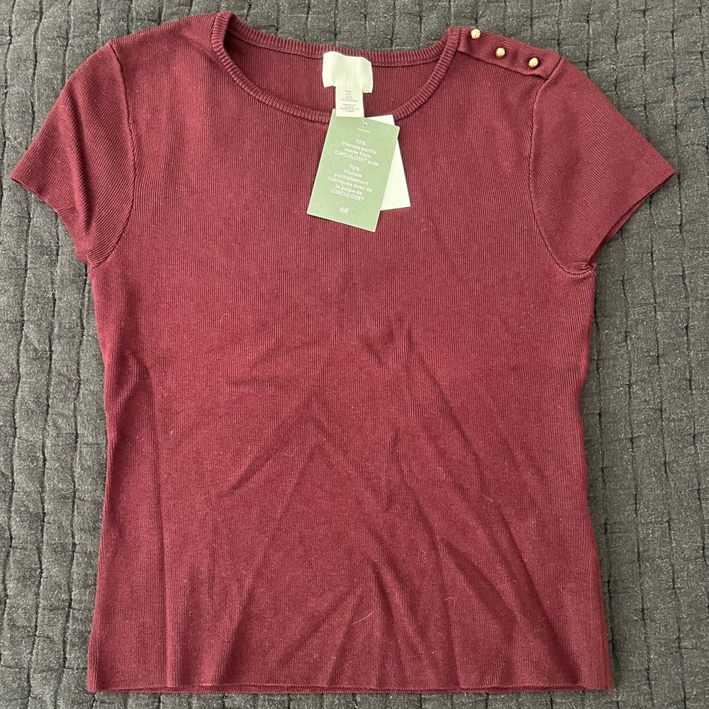 H&M Burgundy Sweater Tee